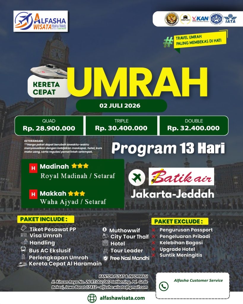 Umroh Bintang 3 13 hari Juli