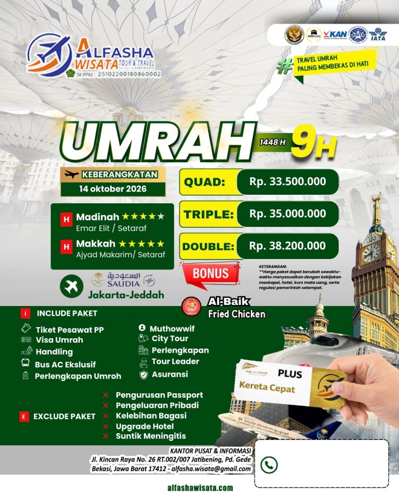 umroh 9 hari bintang 5